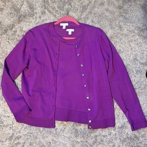 Charter Club Silk Purple Cardigan and Top
